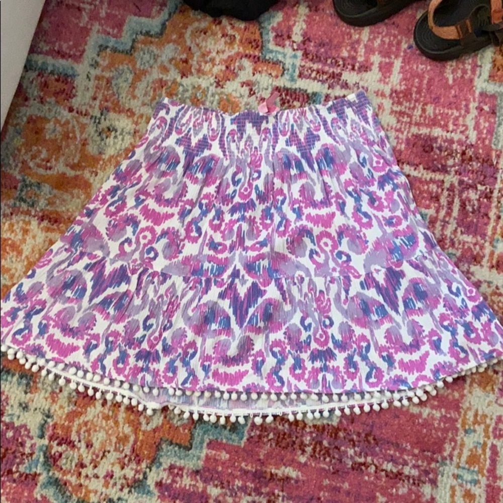 Lilly Pulitzer high waisted skirt with Pom poms